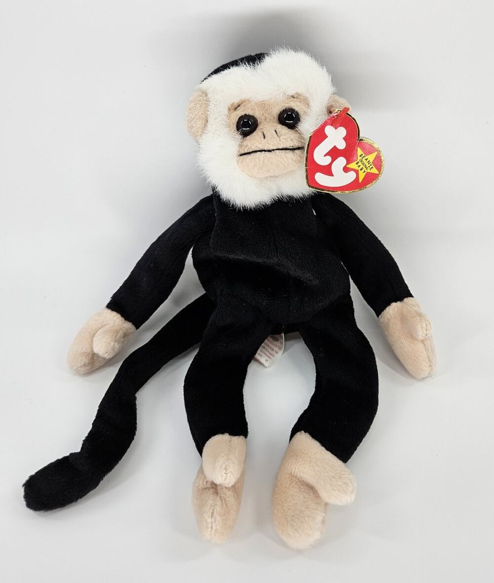 Vintage 1999 Ty Beanie Baby Mooch the Spider Monkey Retired Plush 1998 DOB Tags